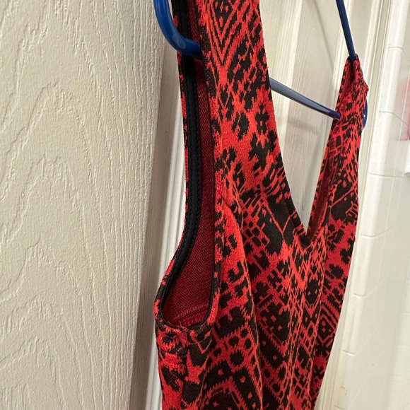 BeBop Red and Black Geometric Mini Dress - Picture 2 of 5